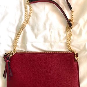 Mango red zip pouch bag